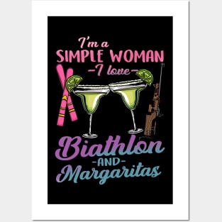 I'm A Simple Woman I Lover Biathlon And Margaritas Posters and Art